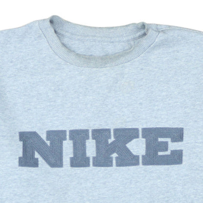 Nike Mens Grey Pullover Sweatshirt L Crew Neck Logo Fleece