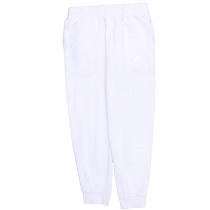 Nike Womens White Fleece Jogger Trousers L Elastic Waist