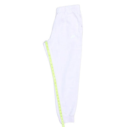 Nike Womens White Fleece Jogger Trousers L Elastic Waist