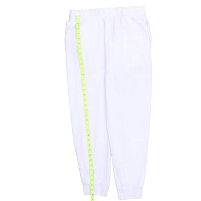 Nike Womens White Fleece Jogger Trousers L Elastic Waist
