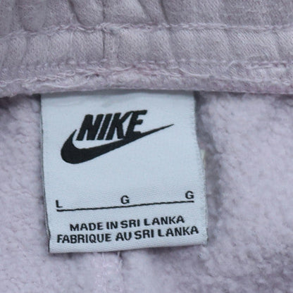 Nike Womens White Fleece Jogger Trousers L Elastic Waist
