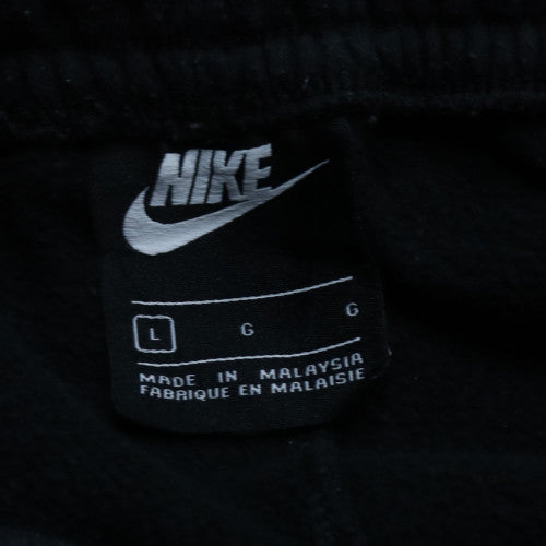 Nike Men's Black Fleece Sweatpants L Regular Fit Logo Cuffed Joggers