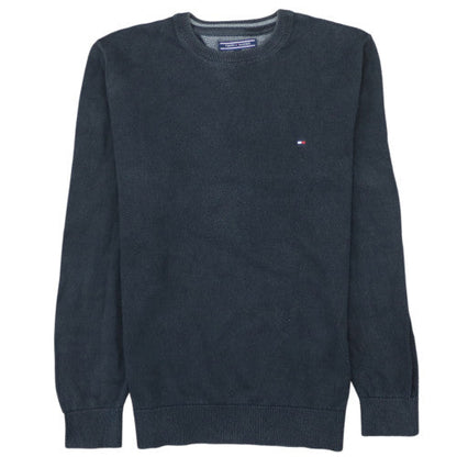 Tommy Hilfiger Men's Blue Cotton Crew Neck Jumper Size L