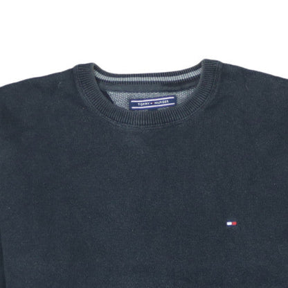 Tommy Hilfiger Men's Blue Cotton Crew Neck Jumper Size L