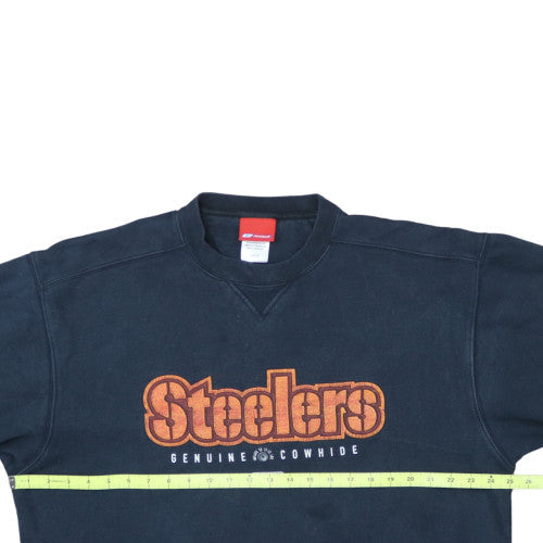 Reebok Mens Black Steelers Graphic Crew Neck Sweatshirt L