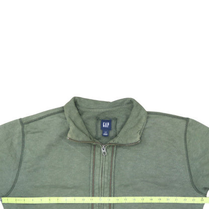 GAP Men's Green Full Zip Cotton Fleece Sweatshirt L Regular