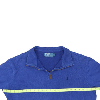 Ralph Lauren Men's Blue Cotton 1/2 Zip Jumper Size L