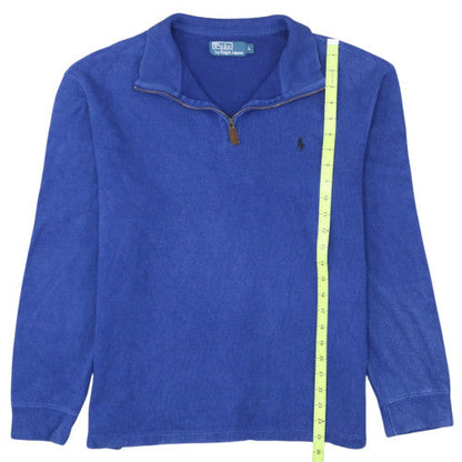 Ralph Lauren Men's Blue Cotton 1/2 Zip Jumper Size L