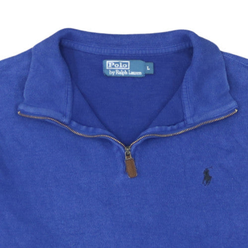 Ralph Lauren Men's Blue Cotton 1/2 Zip Jumper Size L