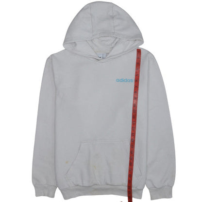 Adidas Men's White Pullover Hoodie M Logo Fleece Sportswear