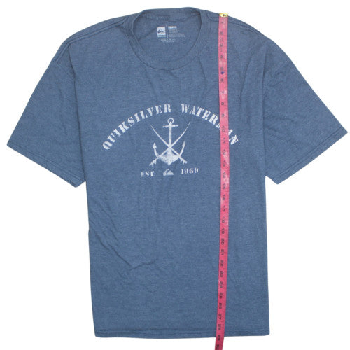 Quiksilver Men's Blue Nautical Graphic T-Shirt XL Short Sleeve