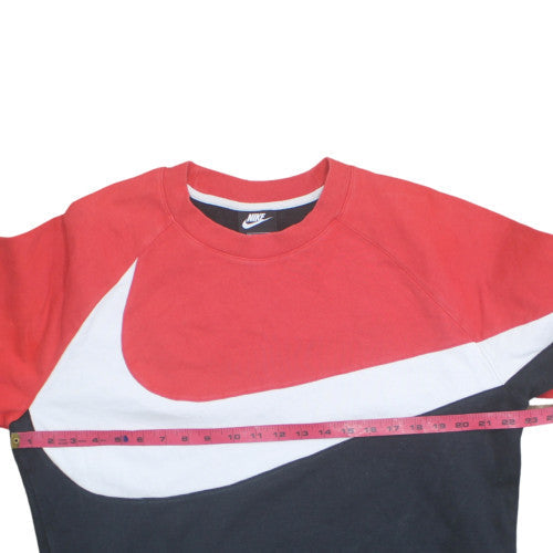 Nike Men's Red Black White Pullover Crew Neck Sweatshirt Size L