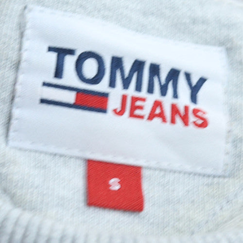 Tommy Jeans Men's Grey Crew Neck Cotton Pullover Sweatshirt S