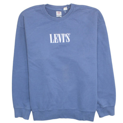Levi's Men's Blue XL Relaxed Fit Logo Crew Neck Sweatshirt