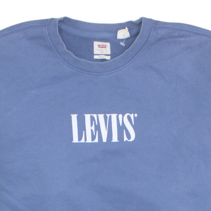 Levi's Men's Blue XL Relaxed Fit Logo Crew Neck Sweatshirt