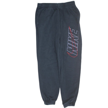 Nike Men's Black Logo Sweatpants M Regular Fit Fleece Tapered