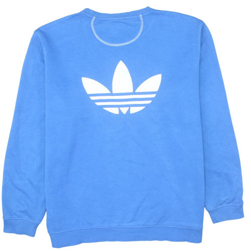 Adidas Women Blue XL Pullover Sweatshirt Crew Neck Logo Print