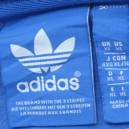 Adidas Women Blue XL Pullover Sweatshirt Crew Neck Logo Print