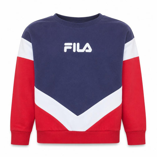 Front view of Fila boys’ multicoloured crew neck pullover sweatshirt, size 12, years