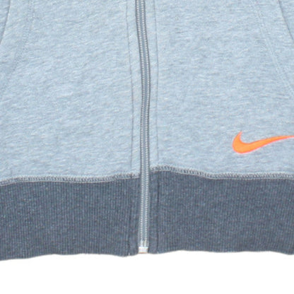 Nike Boys Grey Full Zip Hoodie Medium 10-12 Years Just Do It Graphic Print