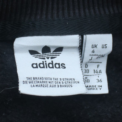 Adidas Womens Black Crew Neck Pullover Sweatshirt UK 4 Logo Detail
