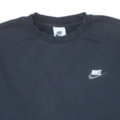 Nike Mens Black Small Pullover Crew Neck Fleece Sweatshirt