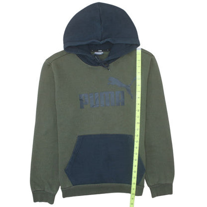 Puma Men’s Green Pullover Hoodie Small Logo Fleece Sweatshirt