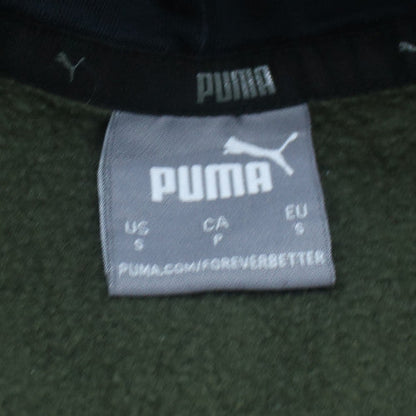 Puma Men’s Green Pullover Hoodie Small Logo Fleece Sweatshirt