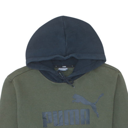 Puma Men’s Green Pullover Hoodie Small Logo Fleece Sweatshirt