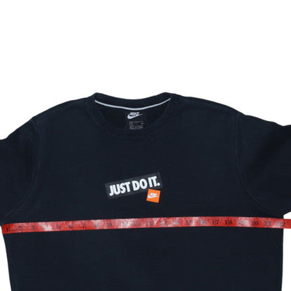 Nike Men's Black Small Crew Neck Graphic Pullover Sweatshirt