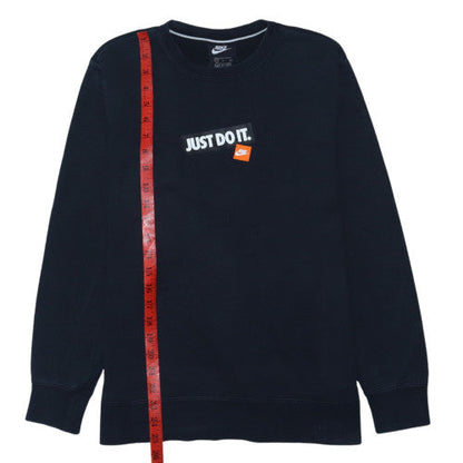 Nike Men's Black Small Crew Neck Graphic Pullover Sweatshirt