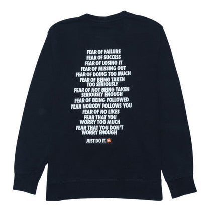 Nike Men's Black Small Crew Neck Graphic Pullover Sweatshirt