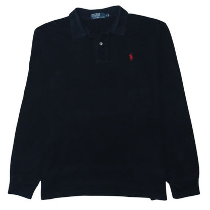 Ralph Lauren Men's Black Long Sleeve Cotton Polo Shirt Size L