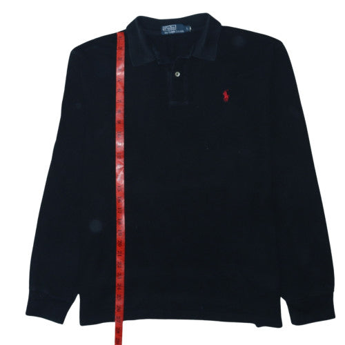 Ralph Lauren Men's Black Long Sleeve Cotton Polo Shirt Size L