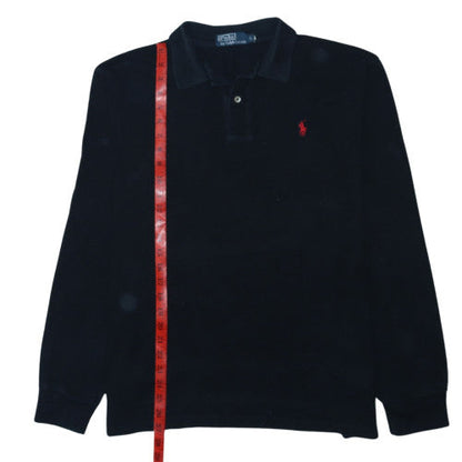 Ralph Lauren Men's Black Long Sleeve Cotton Polo Shirt Size L