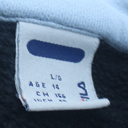 Fila Mens Grey Blue 1/4 Zip Fleece Sweatshirt Size 14 Teens