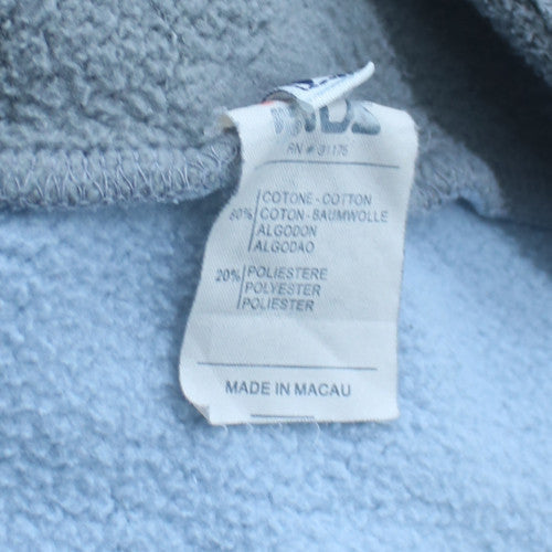 Fila Mens Grey Blue 1/4 Zip Fleece Sweatshirt Size 14 Teens