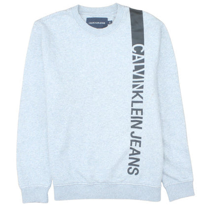 Calvin Klein Jeans Mens Grey Logo Pullover Sweatshirt L