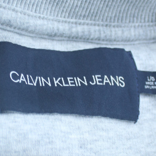 Calvin Klein Jeans Mens Grey Logo Pullover Sweatshirt L