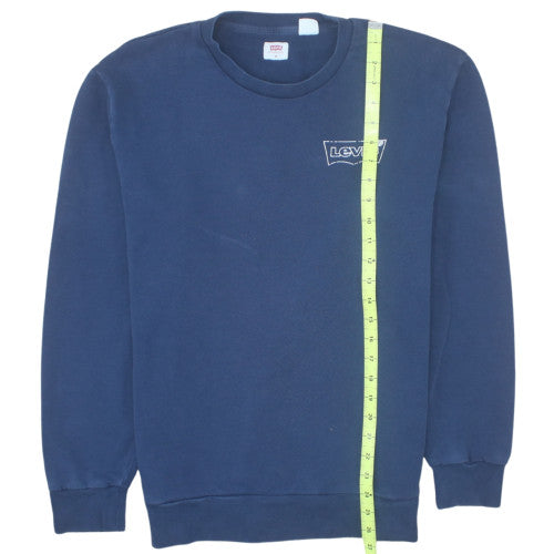 Levi's Men's Blue Logo Crew Neck Pullover Sweatshirt M