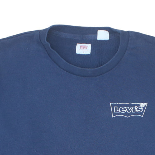 Levi's Men's Blue Logo Crew Neck Pullover Sweatshirt M