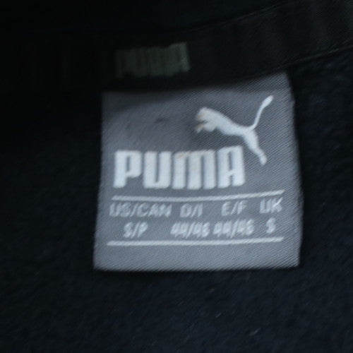 Puma Men's Black Small Pullover Hoodie with Logo Print