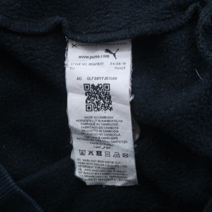 Puma Men's Black Small Pullover Hoodie with Logo Print