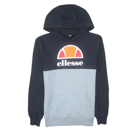 Ellesse Men’s Grey Pullover Hoodie Small Logo Fleece Sweatshirt