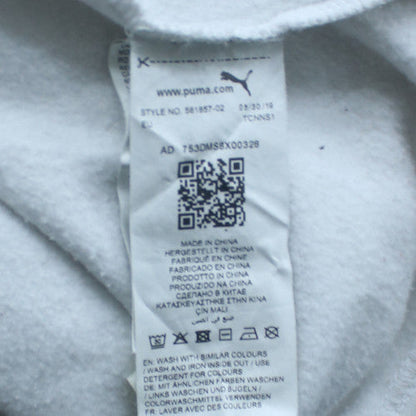 Puma Men's White Pullover Hoodie L Sports Fleece Graphic Logo
