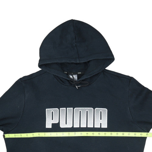 Puma Mens Black L Pullover Hoodie with Logo Print