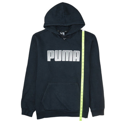 Puma Mens Black L Pullover Hoodie with Logo Print