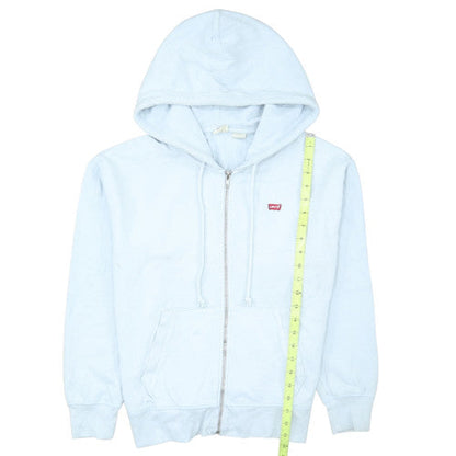 Levi's Women's Light Blue Full Zip Hoodie Size Small Cotton Fleece