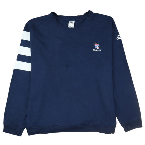 Adidas Mens Navy Blue France 3XL Crew Neck Sweatshirt
