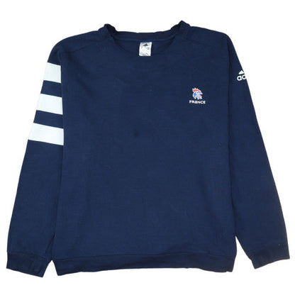 Adidas Mens Navy Blue France 3XL Crew Neck Sweatshirt